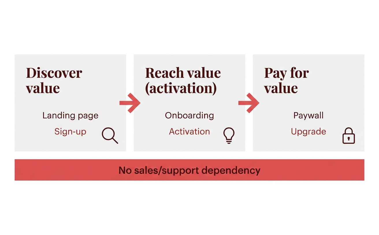 A self-serve funnel that delivers value and converts without human gates.
