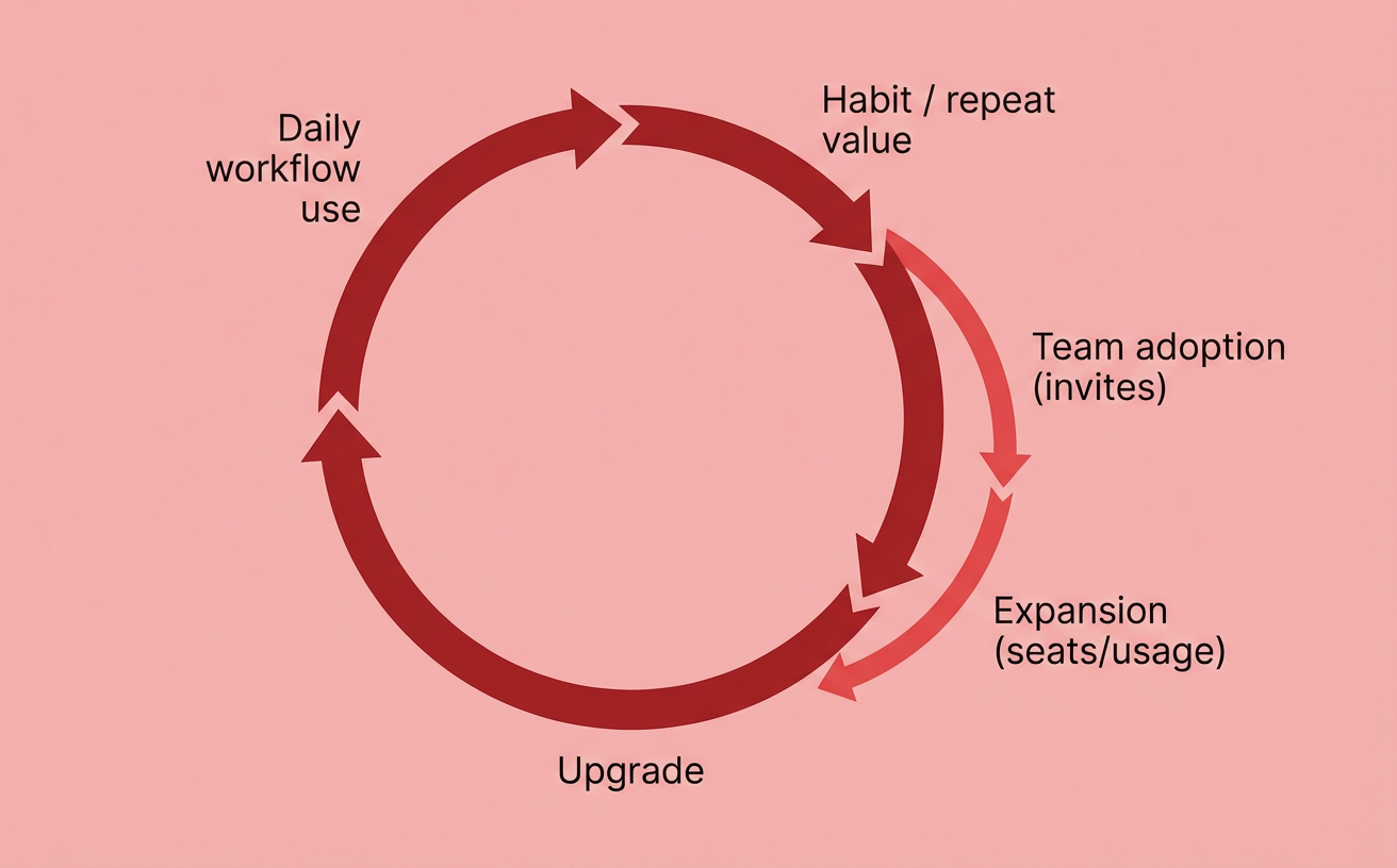 Retention compounds when the product becomes part of real work.